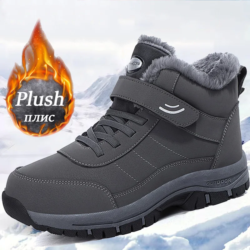 Men Women Boots Winter Waterproof Plush Snow Boots Men Non-silp Hiking Shoes Outdoor Walking Warm Shoes for Women Winter Boots