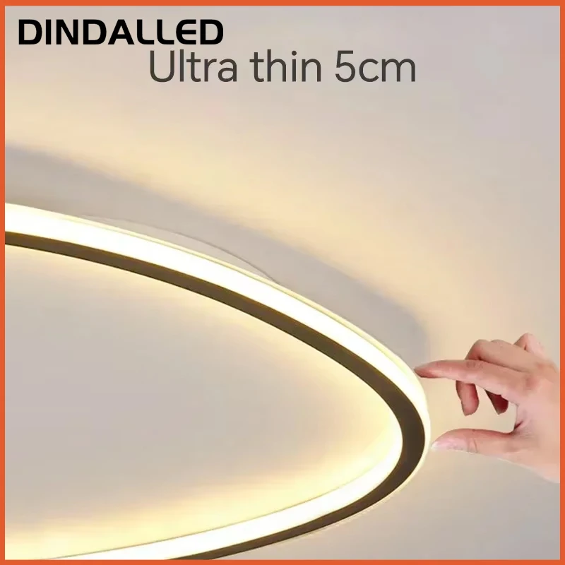 Фото Современный светодиодный потолочный светильник DINDALLED для гостиной, столовой, спальни, балкона, потолочная люстра, светильник для внутреннего освещения №5
