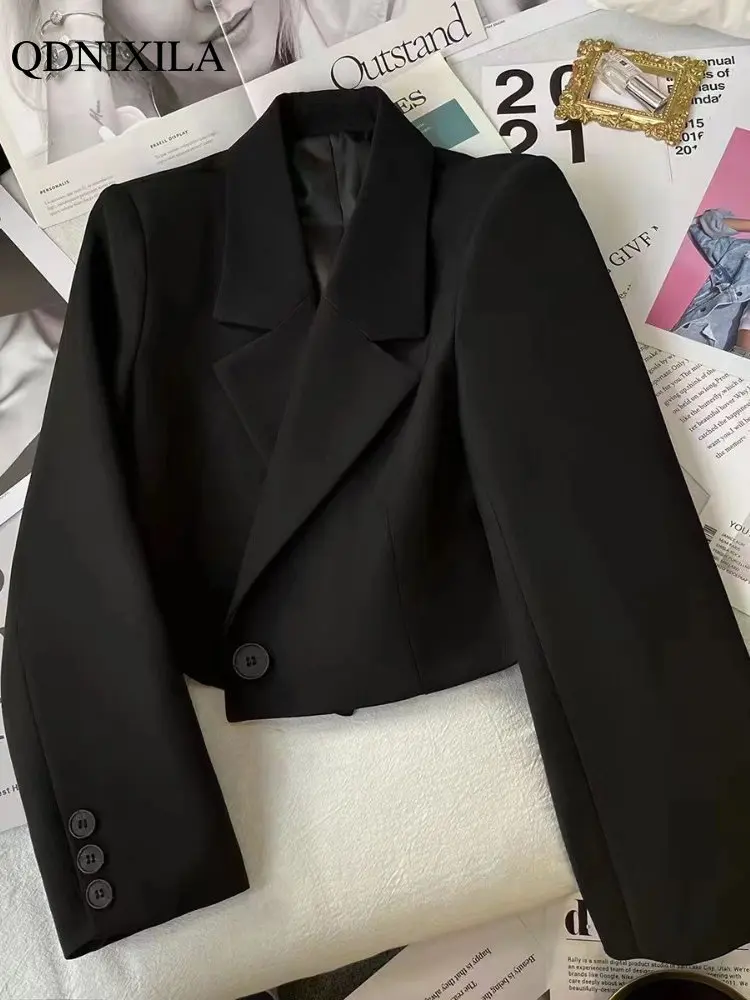 2023 Spring Summer Chic and Elegant Blazer for Women's New Korean Fashion Brief Long Sleeve Temperament Suit Jacket Women