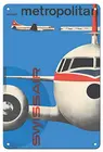 Convair Метрополитен авиалайнер (CV-440)-SwissAir-авиакомпания Курта Вирт c.1956-металлическая жестяная вывеска