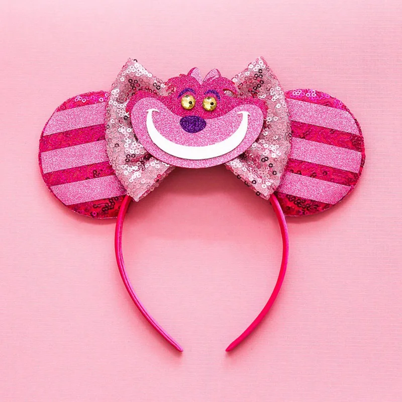 

Disney Cheshire Cat Ear Headband For Kids Alice in Wonderland Hairband Women Red Queen Headwear Girl Mad Hatter Hair Accessories