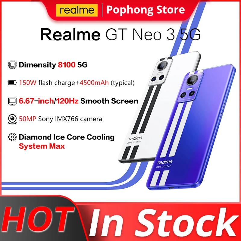 Tanie Realme GT Neo 3 5G Telefon Komórkowy 6.7 Calowy Wyświetlacz 120Hz Dimensity 8100 5G Ocat Core 80W/150W FastCharge NFC Najtaniej Realme GT Neo 3 5G Telefon Komórkowy 6.7 Calowy Wyświetlacz 120Hz Dimensity 8100 5G Ocat Core 80W/150W FastCharge NFC