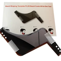 hot 1pcs high quality beard shaping styling template plus beard comb all in one tool abs comb for hair beard trim template
