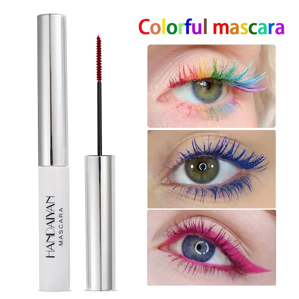 

12 Color Mascara For Eyelashes White Mascara Waterproof 4d Blue Mascara Lengthens Eyelashes Black Thick Eye Lashes Cosmetics New