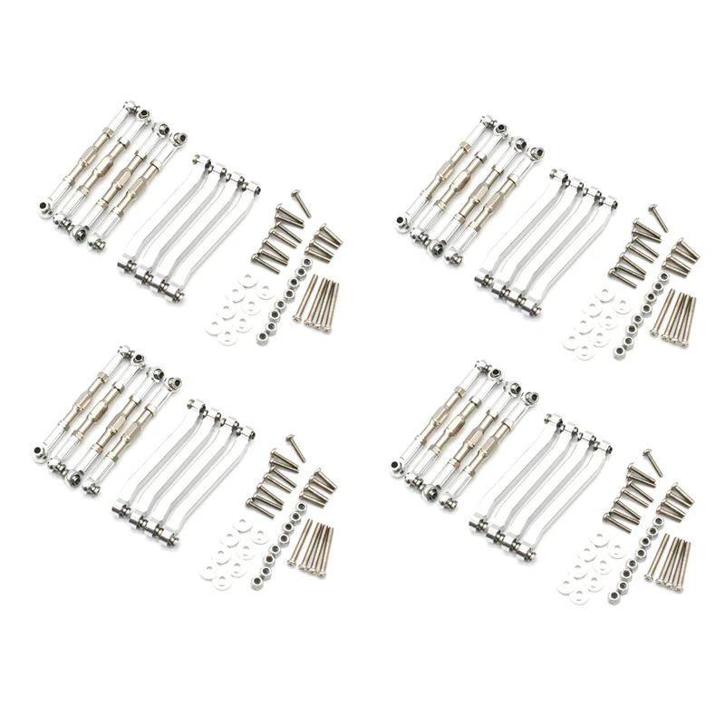 

32X Metal Chassis Pull Rods Link Suspension Tie Rod For MN D90 D91 D96 D99 D99S MN90 MN99S 1/12 Silver