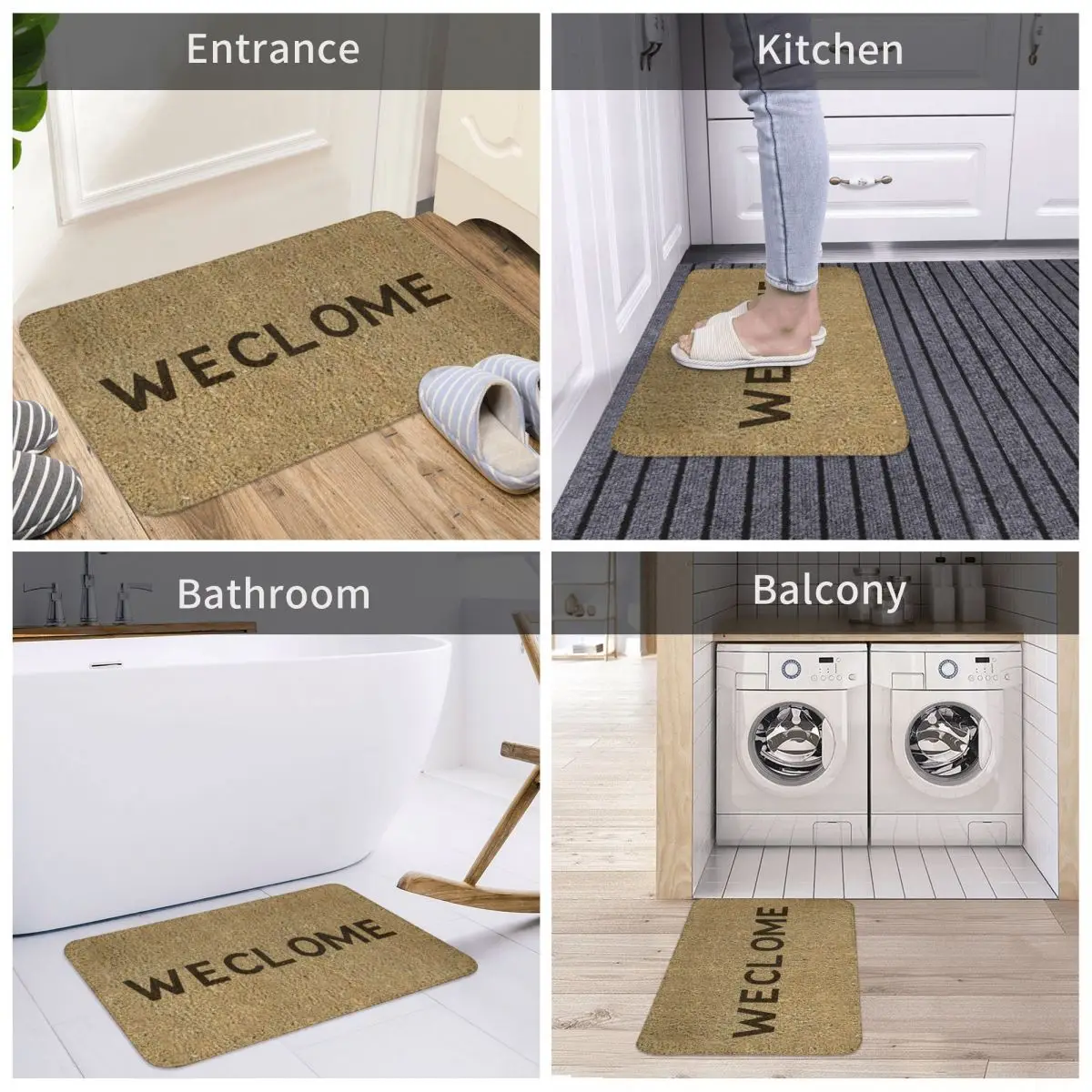 

Bath Mat Weclome (Still Game) Decor 3D Rug Carpet Doormat Anti-slip Entrance Living Room Home Kitchen Durable Bedroom Balcony