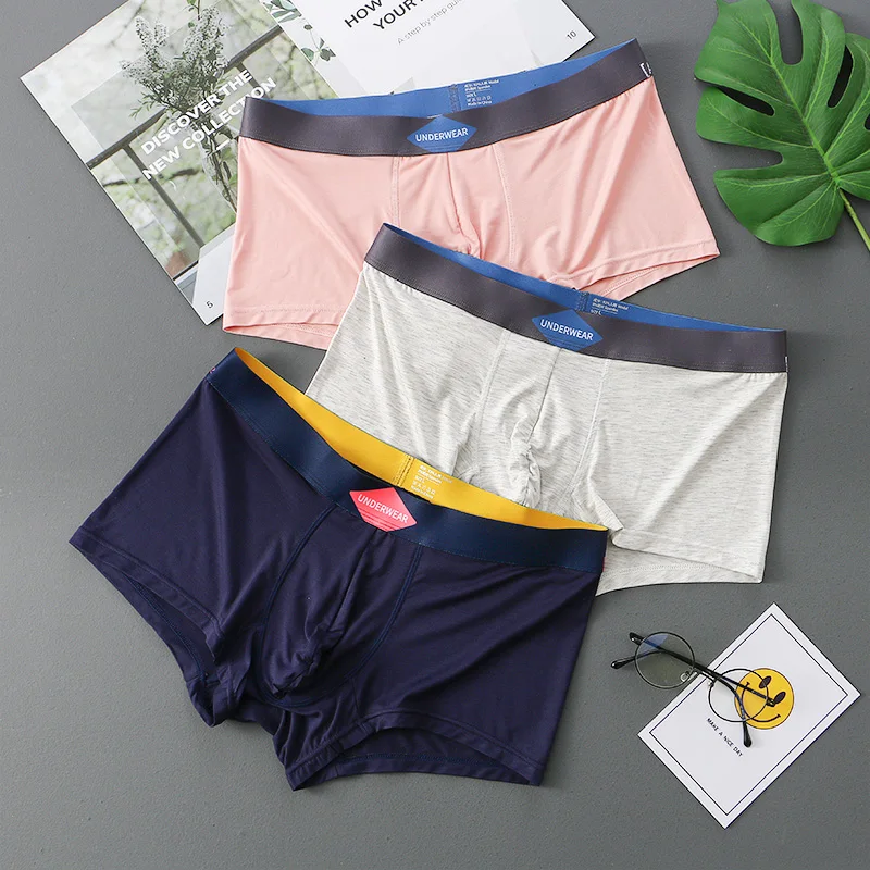 CLEVER-MENMODE 3pcs Modal Panties Boxers Lingerie Men Underwear Sexy Penis Pouch Male Soft Boxershorts High Elastic Underpants