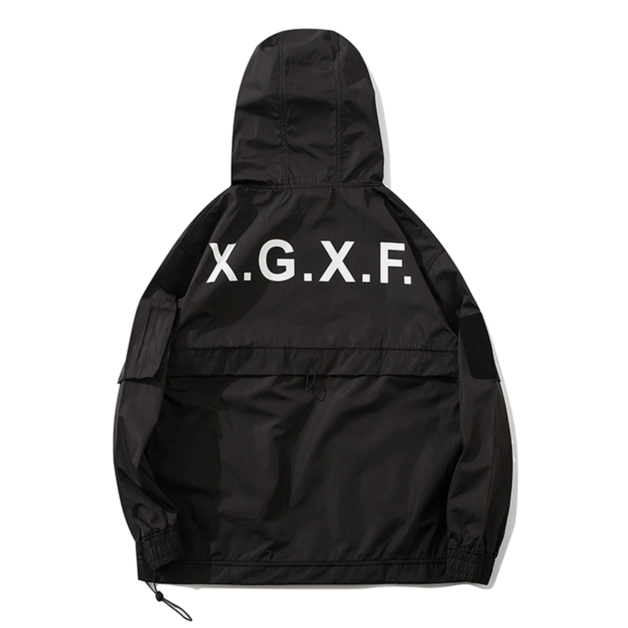 Темный панк Харадзюку Тактический Костюм с капюшоном свободная куртка-карго