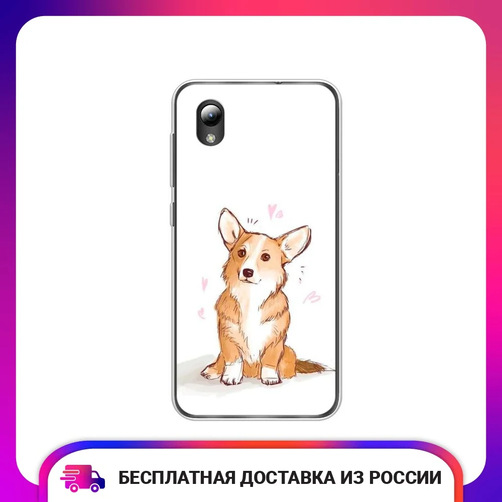 Чехол силиконовый для ZTE Blade L8 A3 (2019) A31 lite Корги любовь защитный тонкий мягкий