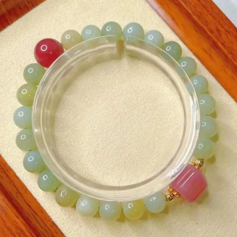 

Женский нефритовый браслет с бусинами Yanyuan из агата и сахара, натуральные нефритовые круглые бриллиантовые браслеты