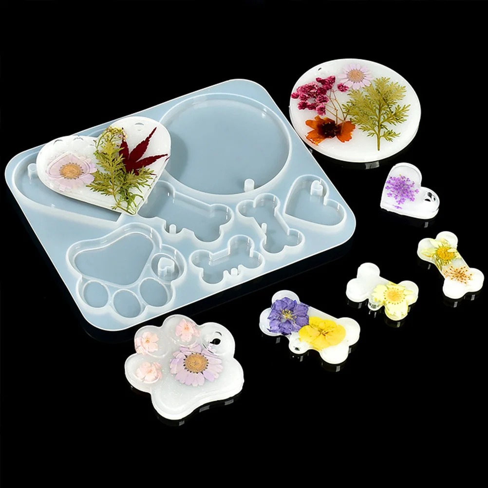 

Tag Making Charm Pendant Bone Shape Silicone Mold Resin Molds Cake Silica Gel DIY Keychain