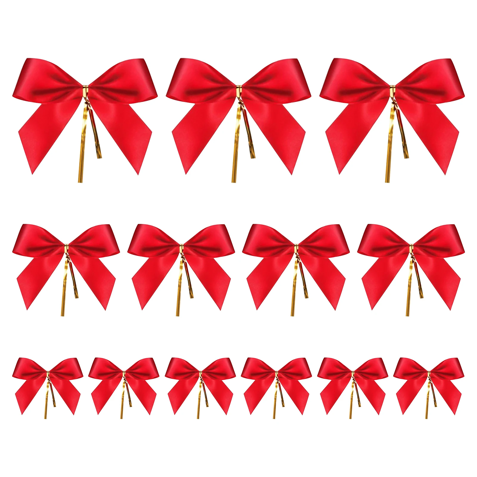 

48 упаковок, красный галстук-бабочка, завязанные банты, рождественские атласные галстуки-бабочки для подарков, искусственные конфеты (30S + 10M +...