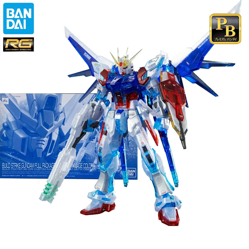 Набор оригинальных моделей Bandai Gundam, Модель RG серии 1/144, строительная страйка Gundam, полная фотография системы RG, цветная аниме экшн-фигурка, игрушки