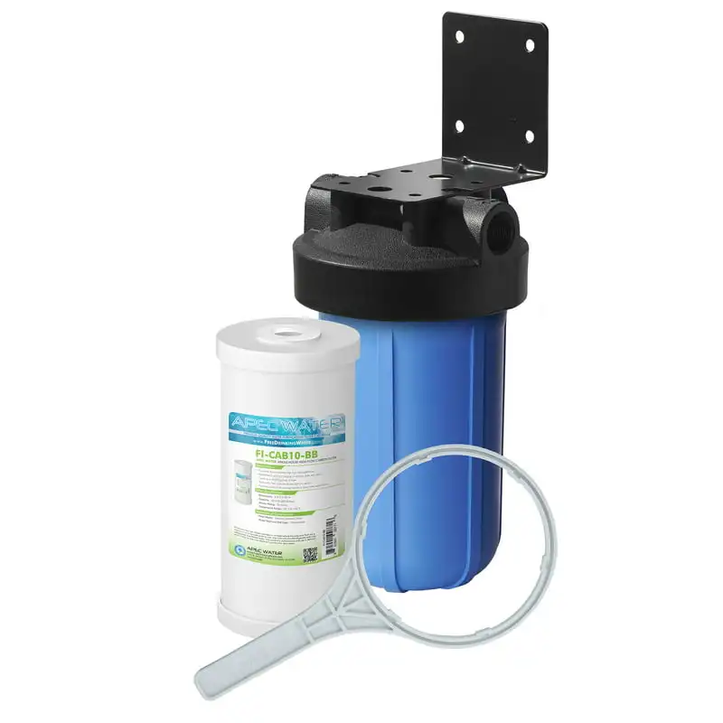 

Универсальная 1-ступенчатая система фильтрации воды для всего дома с размером 4,5x10 дюймов. Высокопроизводительный угольный фильтр (Φ-)