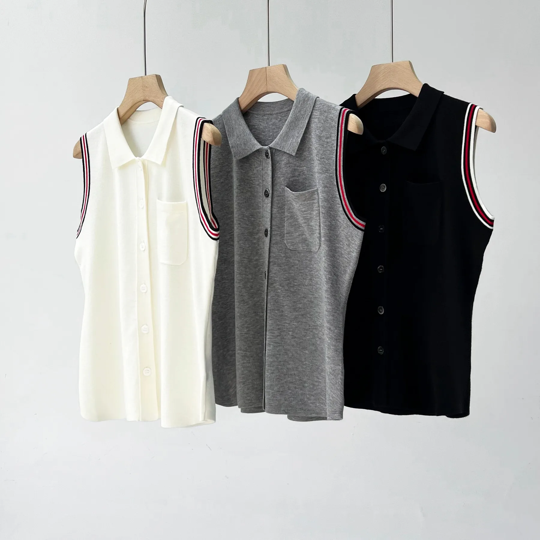 

2023 Summer New Women Clothing Sleeveless Wool Cardigan Tank Tops Women