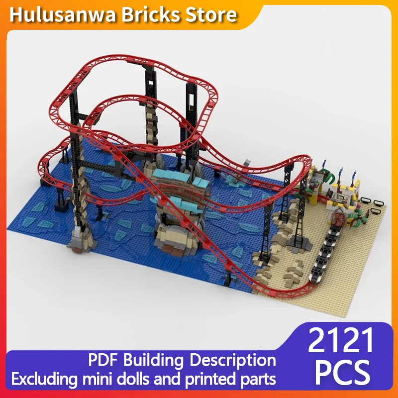 Модель Street View MOC строительные кирпичи большие пляжные американские горки
