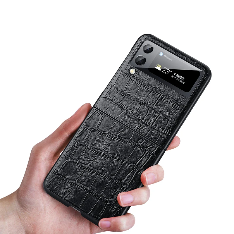 

Роскошный складной чехол из натуральной крокодиловой кожи для Samsung Galaxy Z Flip 3 4