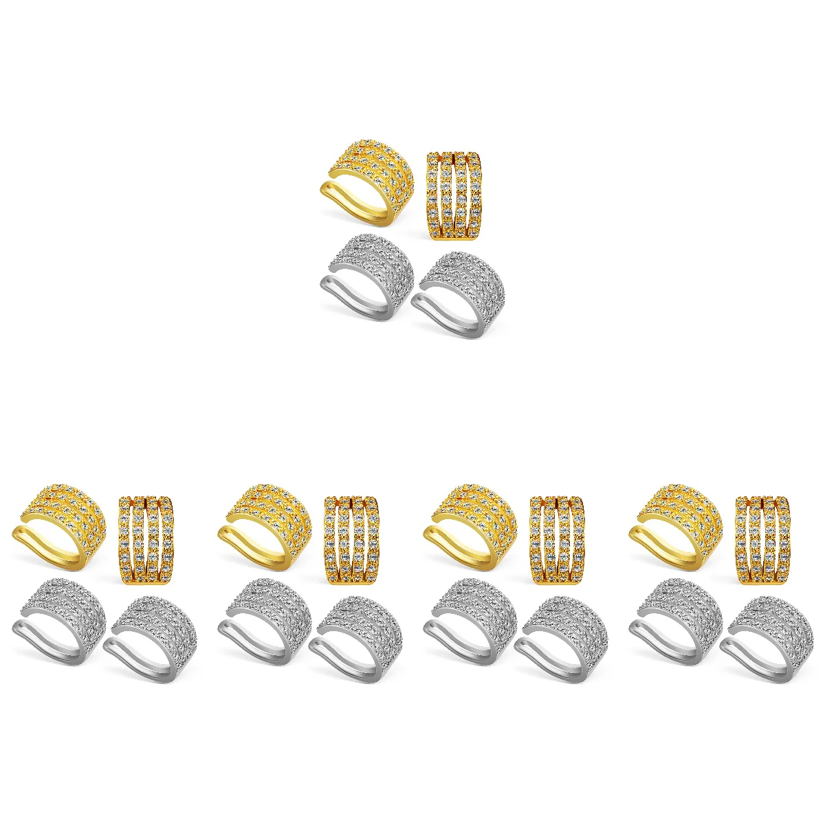 

20 Pcs Cuff Earrings Women Girls Sparkling Cubic Zirconia Ear Cuffs Non- Jewelry