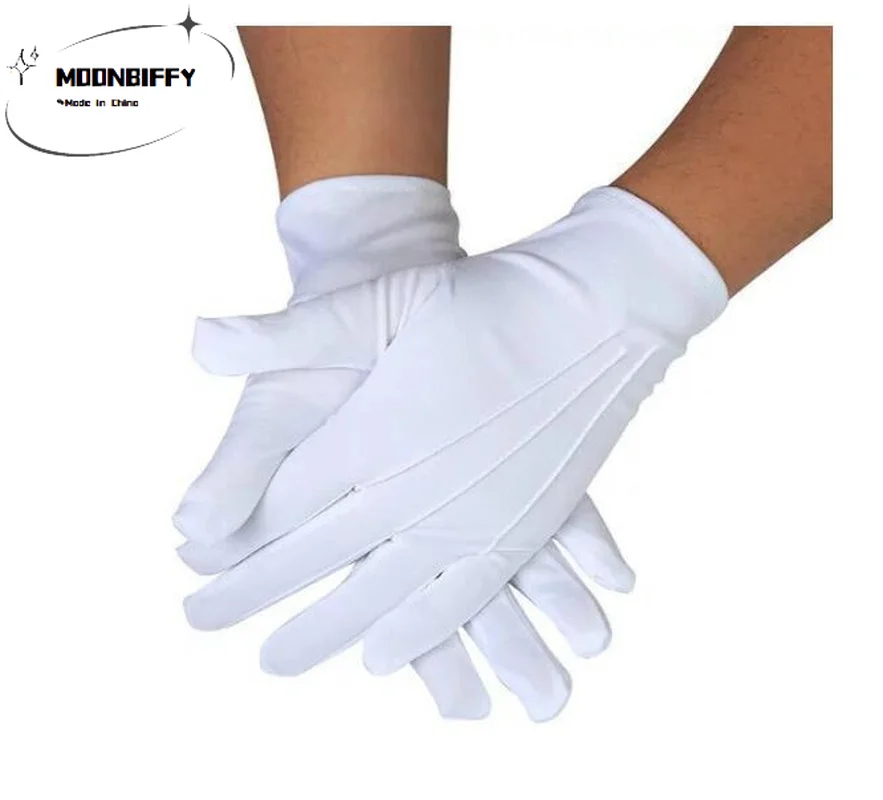 

Spandex Short Gloves for Men and Women, Thin Black and White Wrist Sunscreen Gloves, Unisex