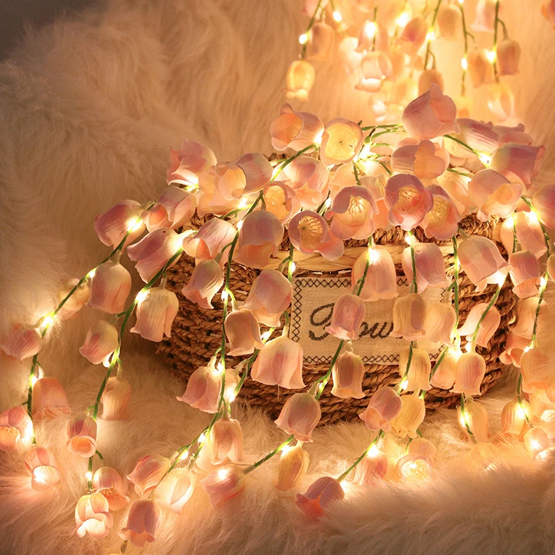 

Creative LED Bell Orchid Simulation Flower String Lights Home Decor Lights Party Valentine's Day Atmosphere Wedding Night Light