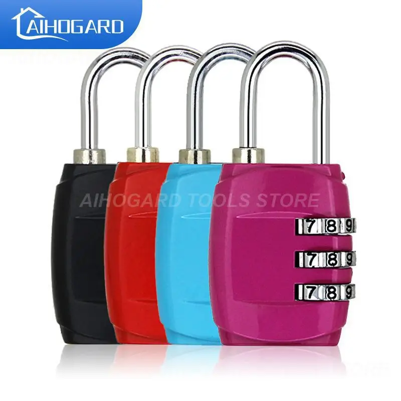 

3 Dial Digit Password Combination Padlock Suitcase Luggage Gym Safe Code Lock Mini Coded Keyed Anti-Theft Locks Cijfersloten