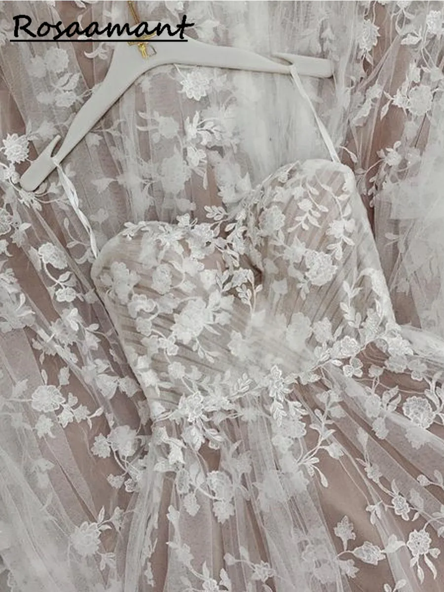 

Женское свадебное платье на тонких бретельках, трапециевидной формы со шлейфом и V-образным вырезом, 2023