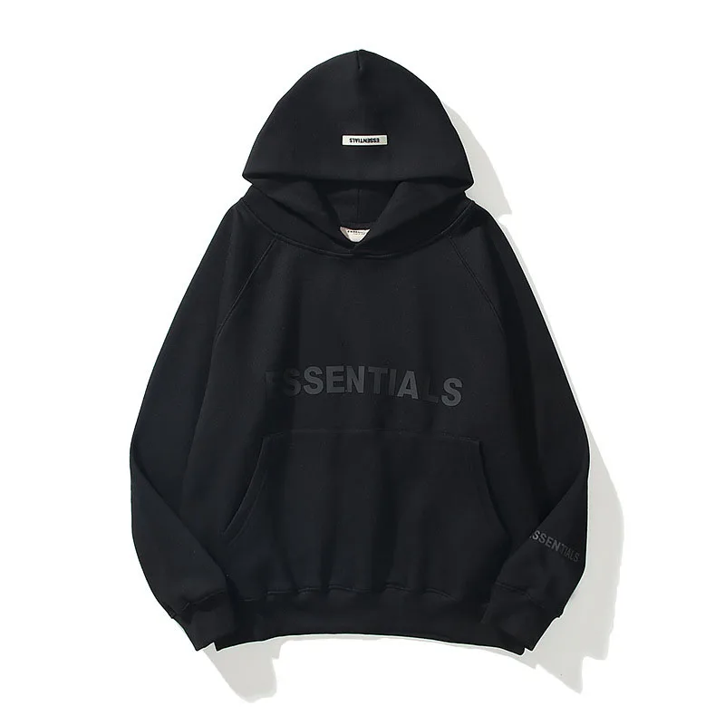 

ESSENTIALS Hoodies Men Sweatshirts Reflective Letters Printing Fleece Oversized Hoodie Fashion Hip Hop Streetwear Sweatshirt
