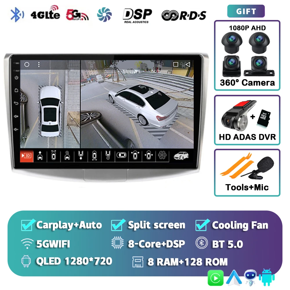 

Автомагнитола Carplay для Volkswagen VW Passat B6 B7 CC 2007-2016, мультимедийный видеоплеер с GPS, 2din, 360, стерео камера