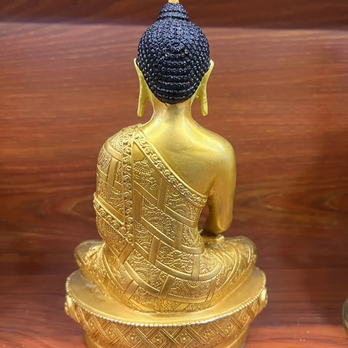 Тибетская позолоченная тибетская consecrated БОЛЬШОЙ бронзовая статуя Орнамент