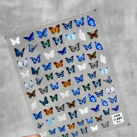 1 piece high quality butterfly blue black white butterfly art deco sticker