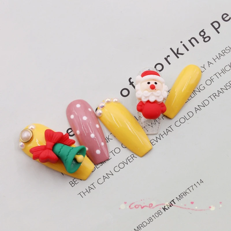 RXJC Подвески для ногтей акриловых Рождественские подвески Смола елки Джингл