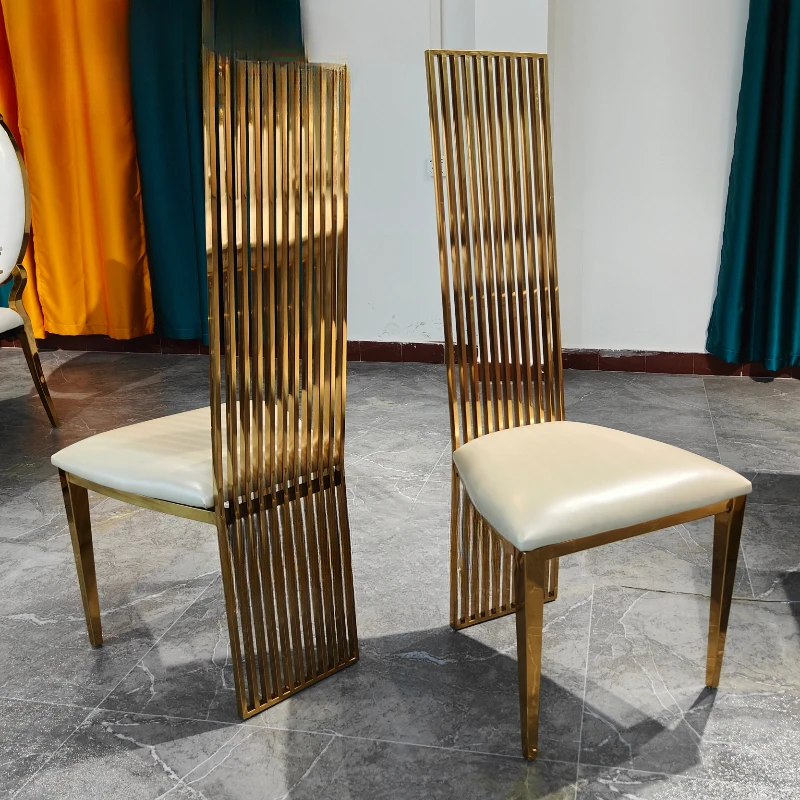 Роскошное высококачественное банкетное кресло из нержавеющей стали Золотое