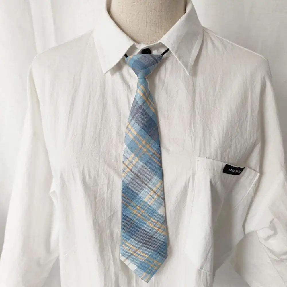 

Lazy Plaid Neck Tie School Uniform Tie Japanese JK Shirt Plaid Necktie Man Women Simple Slim Necktie Gravatas Fashion Neckwear