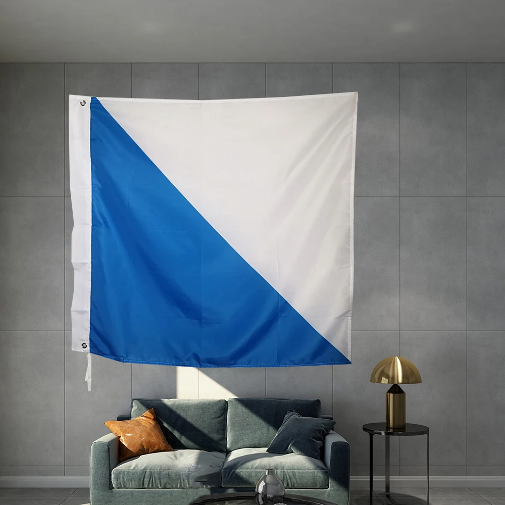 Швейцарский Флаг кантона Цюриха, пользовательский баннер 3x3 фута 90x90 см, графическая Обложка вала из полиэстера, латунь