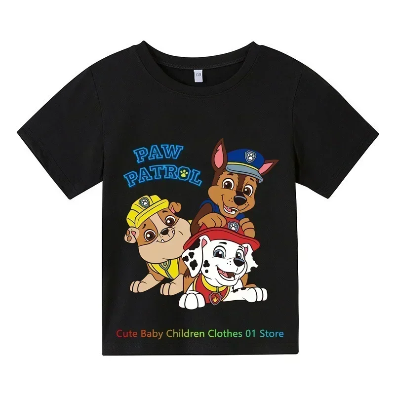 Летняя хлопковая Футболка с принтом Щенячий патруль