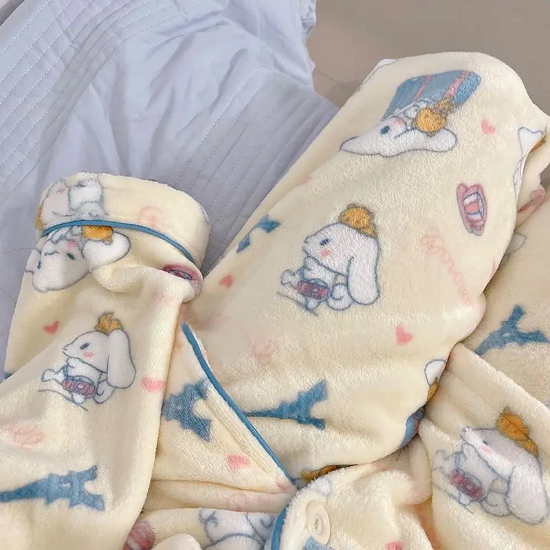Пижамный комплект Sanrio Cinnamoroll Женский милая одежда для сна с мультяшным принтом