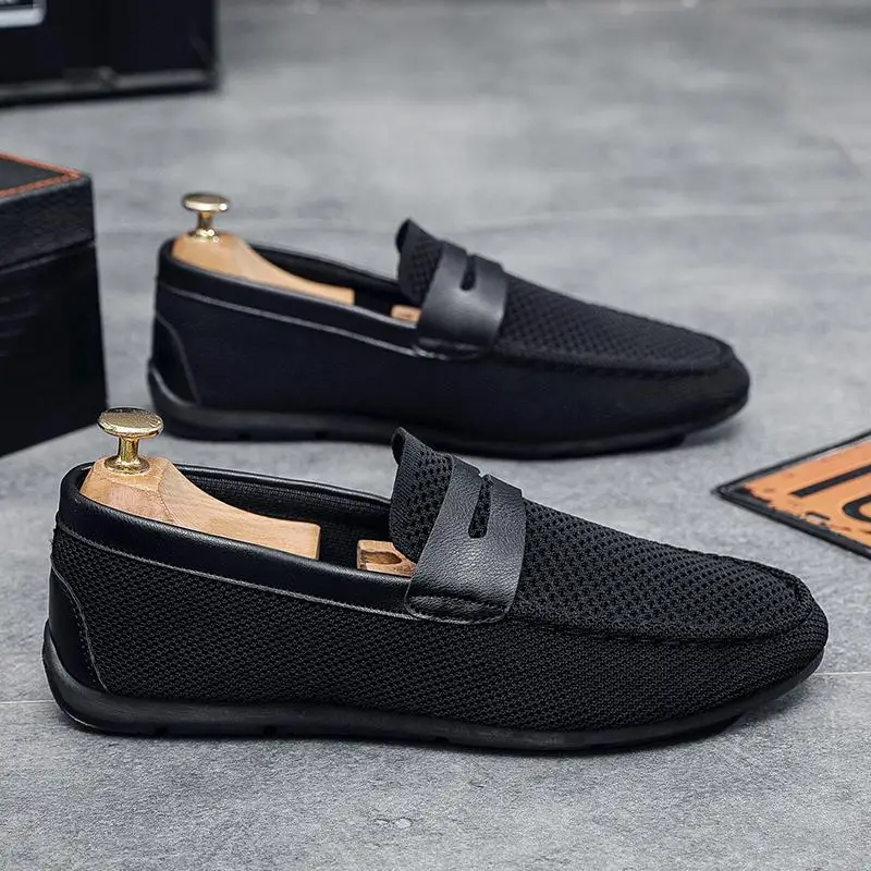 

Loafers Men's Genuine Leather Shoes 2023 Summer New Trendy British Youth Men's Shoes Big Brand Slip-on Loafers