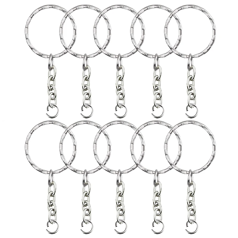 Metal Embossed Blank Keyring Keychain Split Rings Keyfob Key Rings Lobster Clasp Key Pendant Chains Climbing Buckles Carabiner