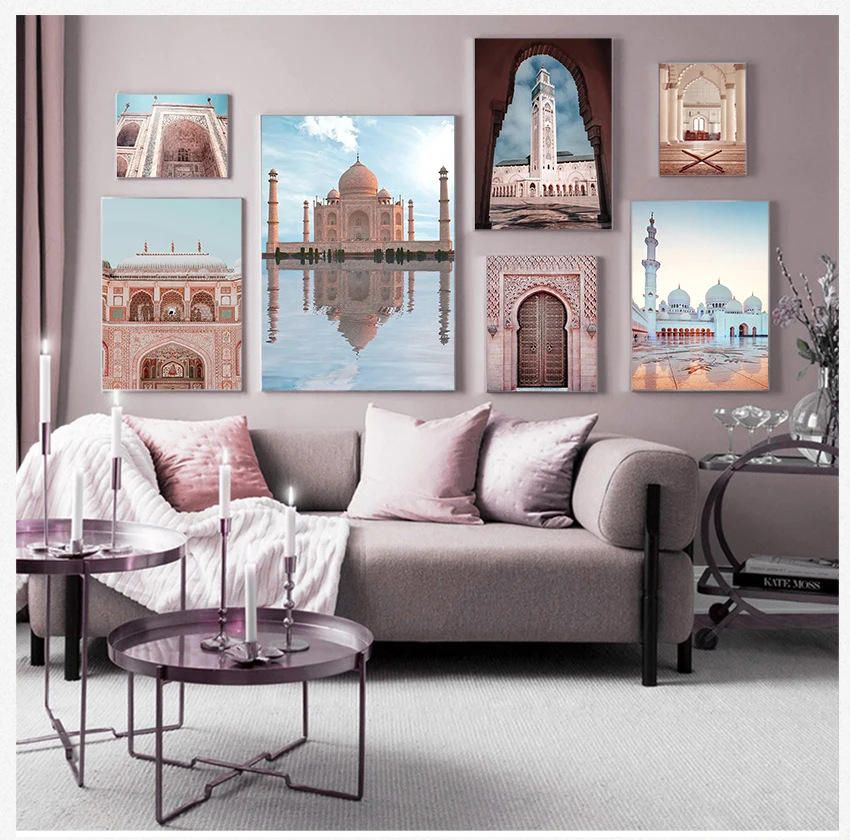 Северные постеры и принты East Gate, декоративные настенные картины для гостиной, настенная живопись на холсте, шейх Заид, большая мечеть