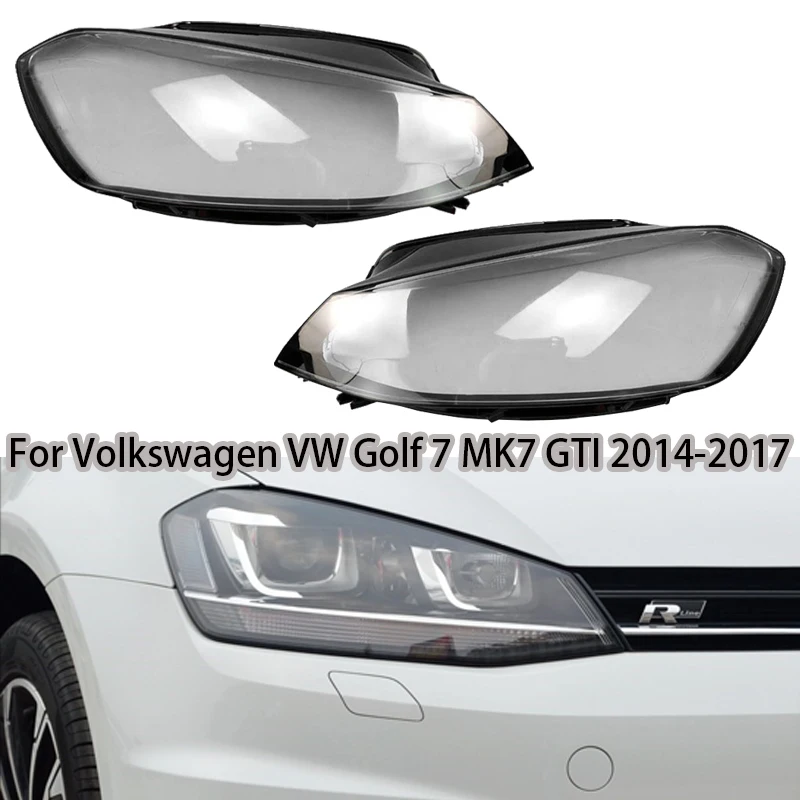 

Car Front Headlight Cover Headlamp Lamp Shell Mask Lampshade Lens Plexiglass For Volkswagen VW Golf 7 MK7 GTI 2014 2015-2017