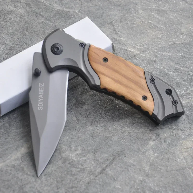 7 8-дюймовые ножи складной нож охотничьи для выживания с деревянной ручкой