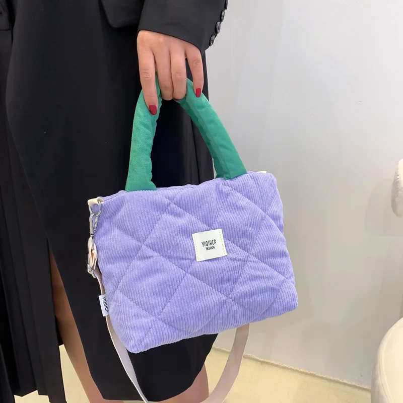 Color children's handbag parent-child fashion large capacity cotton-padded jacket diagonal shoulder bag