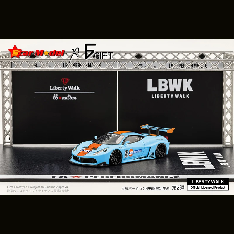 

Star Model 1:64 Model Car LB-Silhouette WORKS 458 GT Alloy Die-Cast Sport Vehicle- Gulf