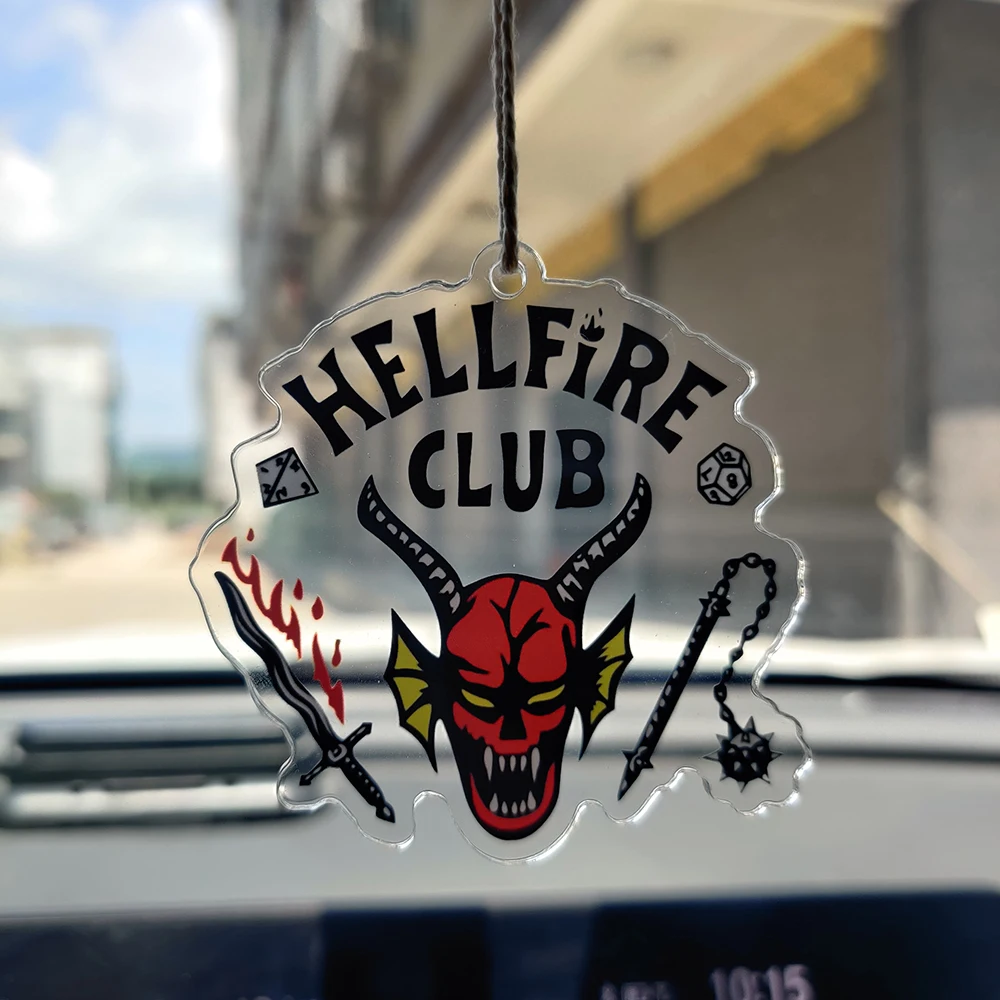 

Stranger Things Hellfire Club Keychain Accessories for Car Keys Ring Women Men Pendant Cartoon Key Chain Toys for Children Gift