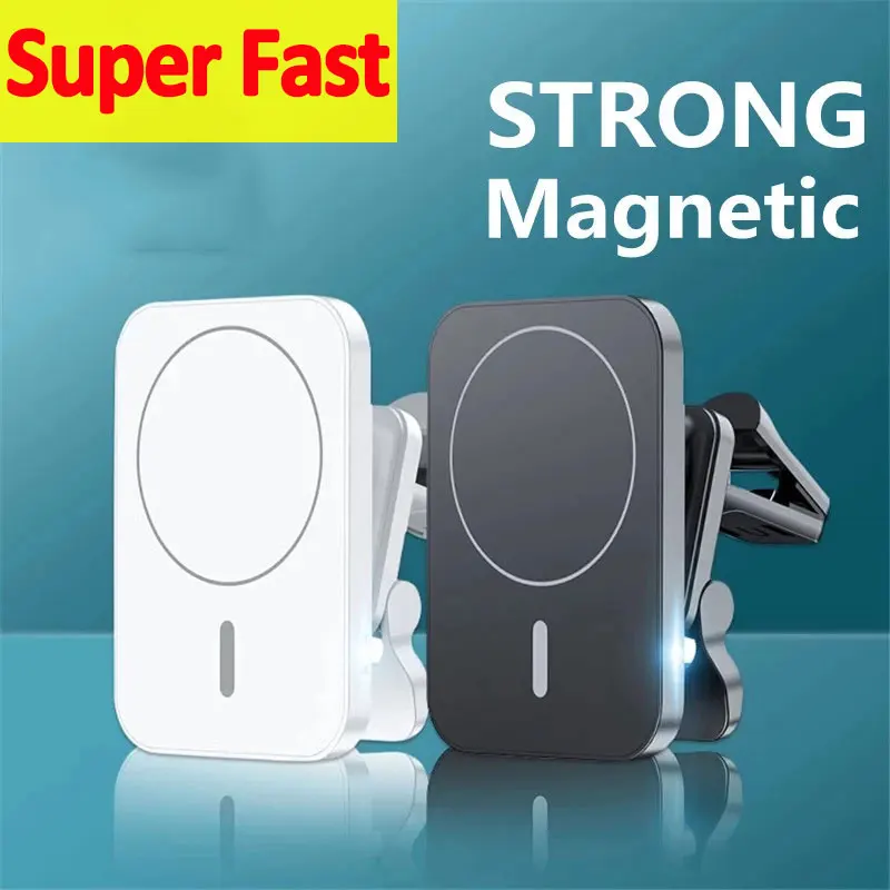 

15W Magnetic Wireless Chargers Car Air Vent Stand Phone Holder Mini Fast Charging Station for IPhone 12 13 14 Pro Max Macsafe