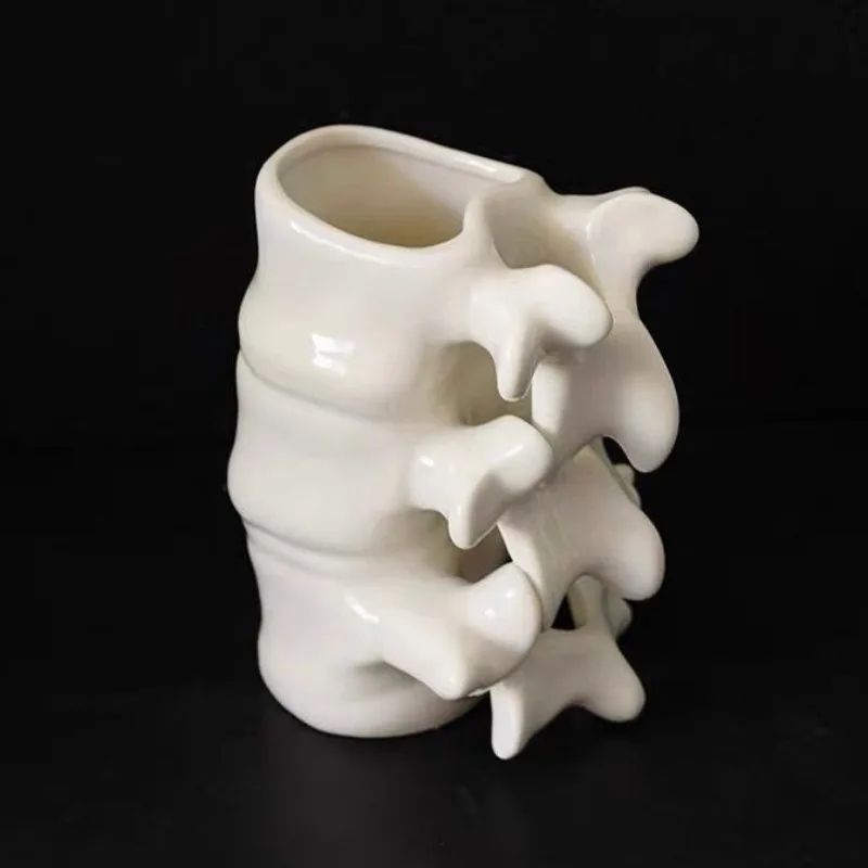 Фото Creative Ceramic Spine Coffee Cup Water Cup Bone Vase Pen Holder Subtle Flaws Nordic Style Gift Personalized Decoration Ornament №4