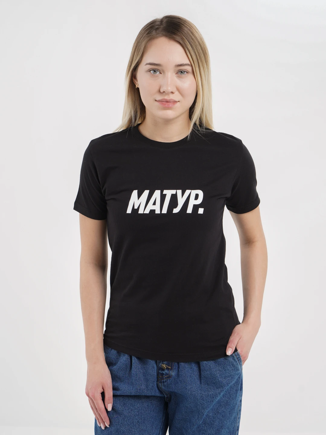 

Women's Boutique Cotton T-Shirt With Матур. Casual Tshirt Summer Fashion Drop Sleeve Shirt