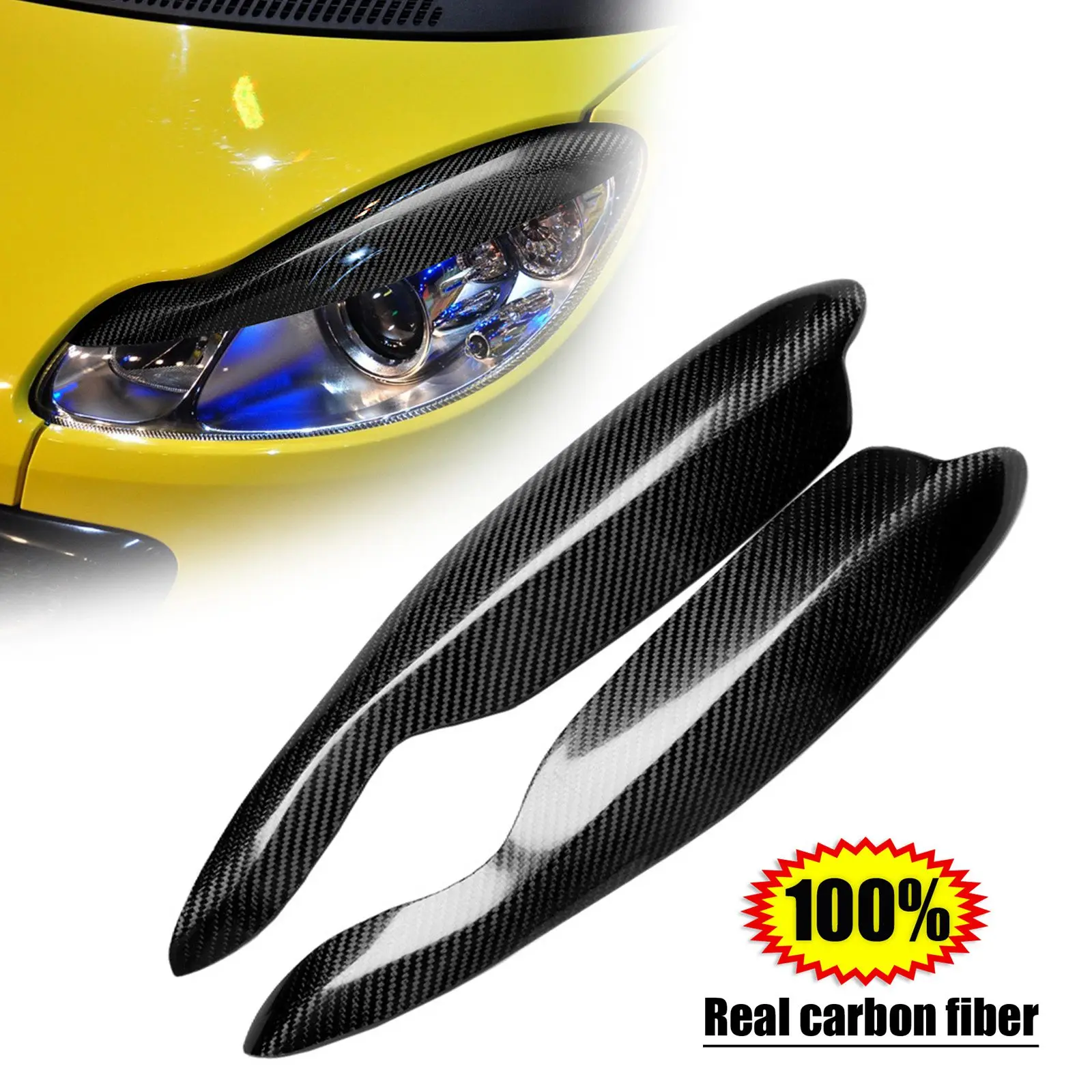 Фото Для Benz Smart Fortwo W451 2007-2014 накладка на переднюю фару из углеродного волокна №2