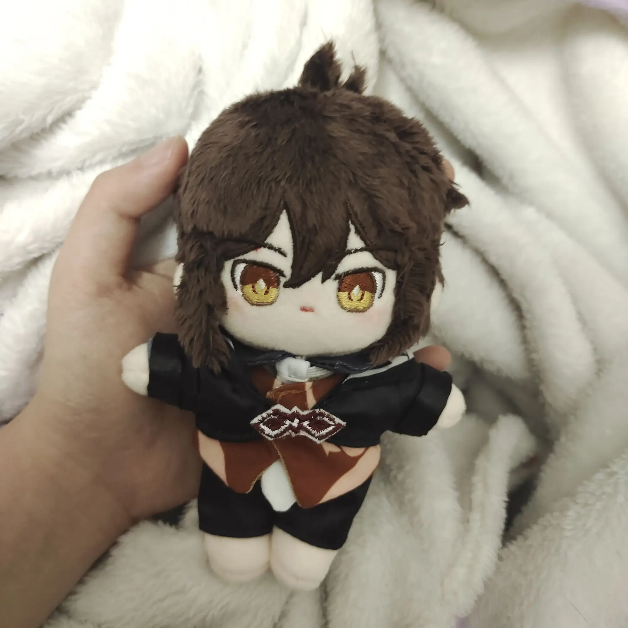 

Limited Game Genshin Impact Diluc Zhong Li Small Mini Plush Dolls Cartoon Anime 10cm Plush Doll With Clothes Costume Outfit Toy