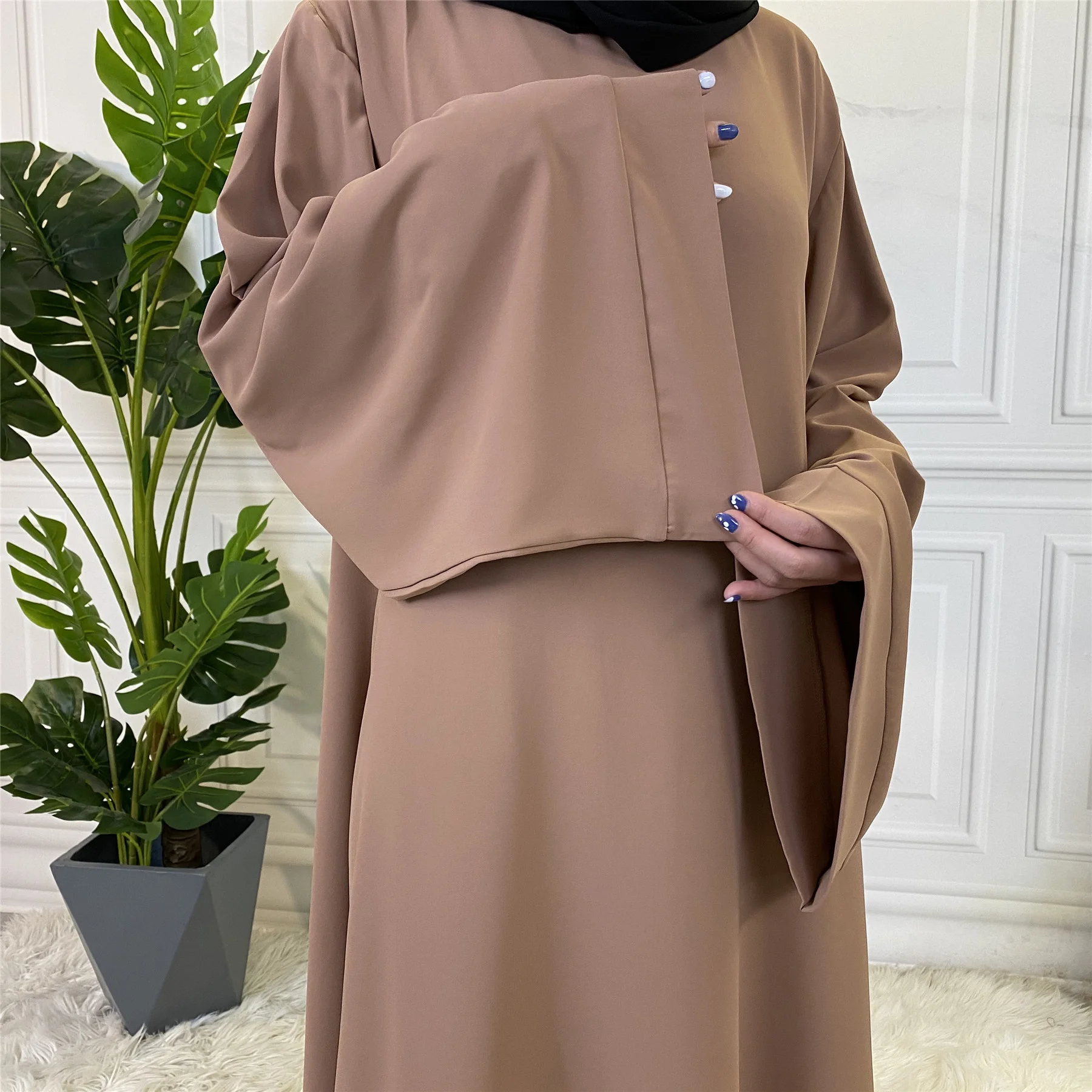 Muslim Fashion Hijab Dubai Abaya Long Sleeve Maxi Dresses Women Islam Clothing Abaya African Musulman Djellaba Satin Wrap Dress
